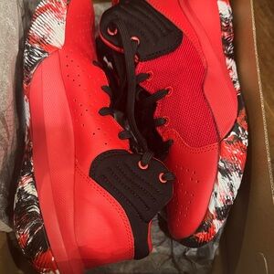 Under Armour Red and Black Kids Sneakers